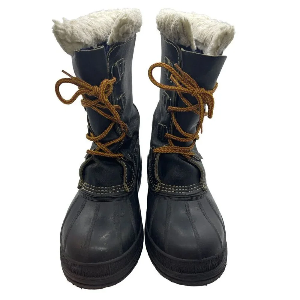 Kamik KW2000 Men's Insulated Waterproof Hunter Duck Boots Size 7 Black Leather